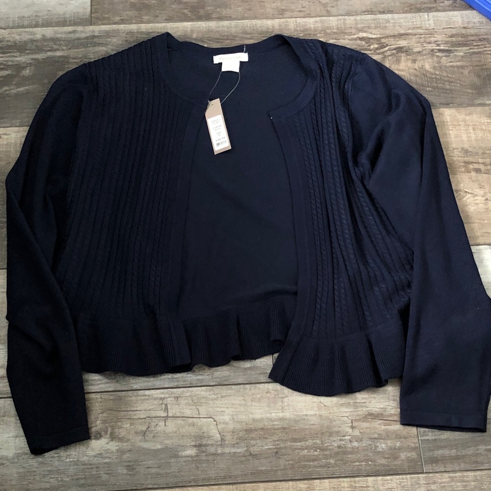 Navy Women’s Cropped Cardigan Sweater - Unbranded